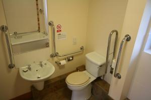 a bathroom with a toilet and a sink at Upper Neatham Mill in Alton