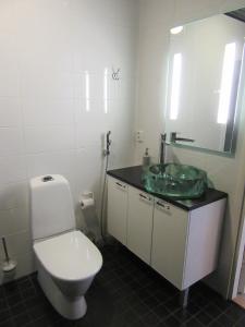 カラヨキにあるRantahiekka B3のバスルーム(トイレ、洗面台、鏡付)