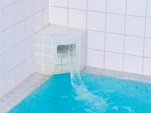 a tub with a water fountain in a bathroom at Kagoshima Daiichi Hotel Kishaba in Kagoshima