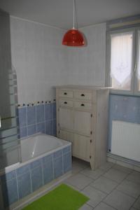 a bathroom with a bath tub and a window at Rêve Fontaine in Joinville