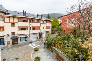 an overhead view of a courtyard of a building at La Arbolada in Navacerrada