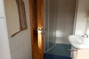 KottenbornにあるB&B Kottenbornのバスルーム(シャワー、洗面台、トイレ付)
