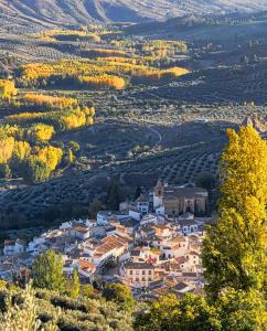 an aerial view of a town in the hills at Saluda Alta in Castril