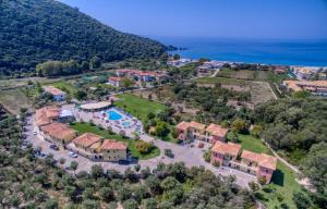 an aerial view of a large estate with a swimming pool at Perdika Resort in Perdika