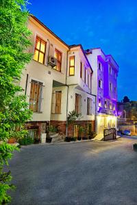 a group of buildings with purple lights on them at Divas Hotel in Istanbul
