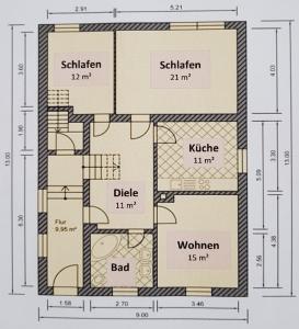 Půdorys ubytování Ferienwohnung-Kormann