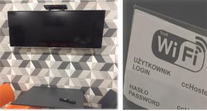 Televízia a/alebo spoločenská miestnosť v ubytovaní Hostel City Center Gdynia