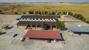 an overhead view of a building with a red roof at Hotel-Restaurante La Sima in Castillo de Garcimuñoz