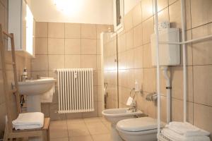 Koupelna v ubytování Trilocale in centro a Chiesa Valmalenco