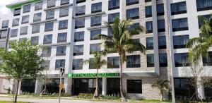 an office building with palm trees in front of it at Wyndham Garden Ft Lauderdale Airport & Cruise Port in Dania Beach
