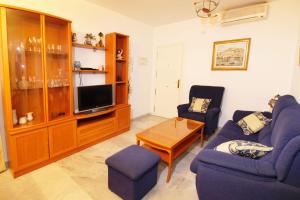 Televízia a/alebo spoločenská miestnosť v ubytovaní Apartamento Calle Cruz