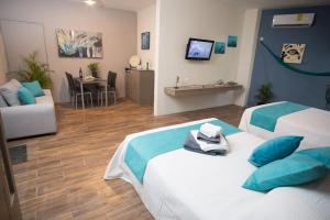 TV a/nebo společenská místnost v ubytování Suites and Art