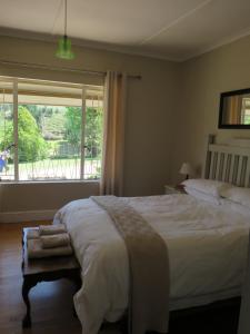 Un dormitorio con una cama grande y una ventana en Modderkloof Farm Accommodation en Paarl