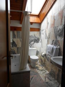 a bathroom with a toilet and a sink at Hotel Narcea in Valles