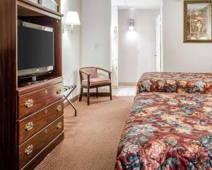 een hotelkamer met een bed en een flatscreen-tv bij Econo Lodge in Frackville