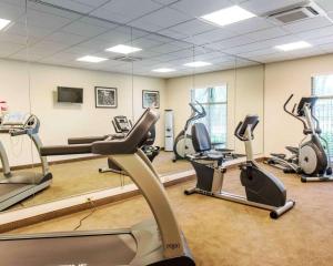 un gimnasio con cintas de correr y máquinas elípticas en Sleep Inn & Suites Defuniak Springs, en Mossy Head