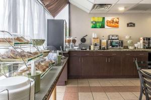 a kitchen with a counter with a lot of food at Quality Inn Montgomery South in Hope Hull