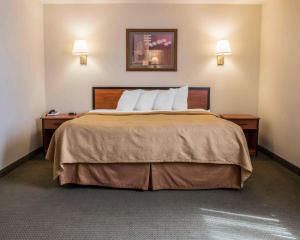 Durand的住宿－杜蘭德品質酒店，酒店客房设有一张大床,带两个床头柜