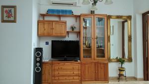 CarratracaにあるCasa Rural Los Bañosのテレビ付きのエンターテイメントセンター