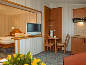 TV a/nebo společenská místnost v ubytování Hotel Pension Fent