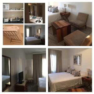 un collage de cuatro fotos de una habitación de hotel en Disfrutando buenos aires en Buenos Aires