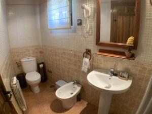 a bathroom with a toilet and a sink at El Bulín de Braojos - 3 Casas in Braojos de la Sierra +30 photos