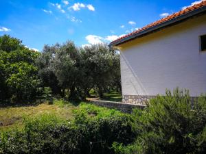 a side of a building with trees in the background at Ecohouse Oliveglia in Šilo