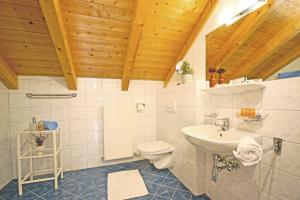 a bathroom with a toilet and a sink at Appartement Dertnig in Flachau