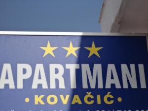 Certifikát, hodnocení, plakát nebo jiný dokument vystavený v ubytování Apartments Kovačić