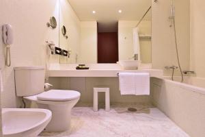 a bathroom with a toilet and a sink at Pousada De Viseu in Viseu