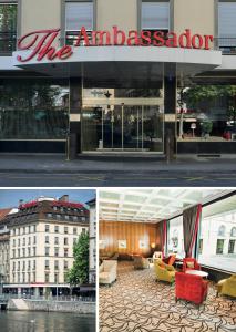 a collage of photos of a building with an embassy at The Ambassador in Geneva