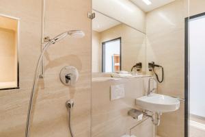 Koupelna v ubytování Hotel-Etage Apfelrot