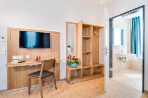 Koupelna v ubytování Hotel-Etage Apfelrot