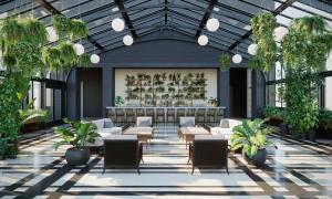 Shinola Hotel外面的花园