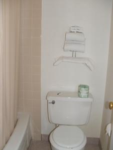 a bathroom with a toilet and a sink and a tub at Arizona Inn in Kingman