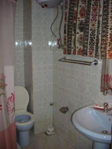 ein kleines Bad mit WC und Waschbecken in der Unterkunft Ramsess Hostel in Luxor