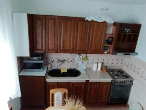 Kuchyň nebo kuchyňský kout v ubytování Apartman Luka
