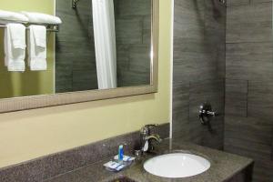 un bagno con lavandino e doccia di Rodeway Inn Murfreesboro Downtown a Murfreesboro
