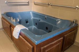 a blue bath tub in a bathroom at Comfort Inn Edinburg South in Edinburg