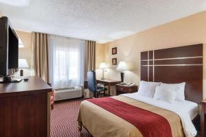 a hotel room with a bed and a television at Quality Inn Parkersburg North-Vienna in Parkersburg