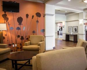a lobby with a waiting room with chairs and a table at Sleep Inn & Suites Medical Center in Shreveport