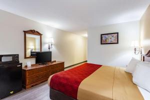 Postel nebo postele na pokoji v ubytování Econo Lodge Inn & Suites Fairview Heights St Louis