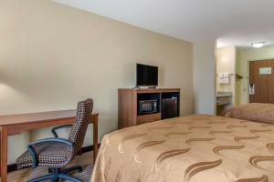 a hotel room with a bed and a desk and a television at Quality Inn Loganville US Highway 78 in Loganville