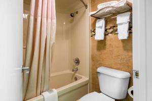 基西米Quality Inn Clermont West Kissimmee的带淋浴、马桶和浴缸的浴室