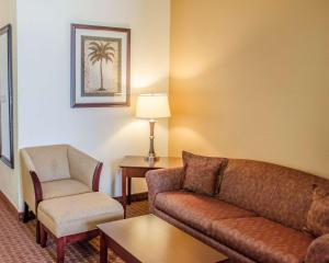 Comfort Inn & Suites Crestview في كرستفيو: غرفة معيشة مع أريكة وكرسي
