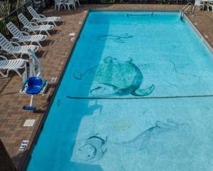 Una piscina con una pintura de una tortuga. en Quality Inn near Manatee Springs State Park en Chiefland