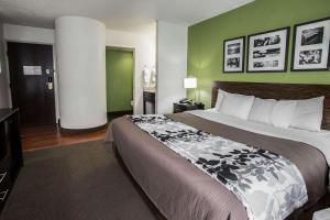 Un pat sau paturi într-o cameră la Sleep Inn Rockford I-90