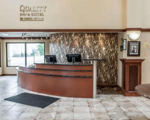 a lobby with a waiting area in a hospital at Quality Inn & Suites Greenfield I-70 in Greenfield