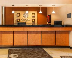 a lobby of a commercial inn with a reception desk at Comfort Inn Avon-Indianapolis West in Avon