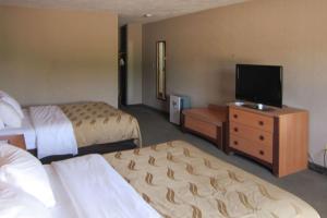 ein Hotelzimmer mit zwei Betten und einem Flachbildfernseher in der Unterkunft Quality Inn Nashville - Bloomington in Nashville